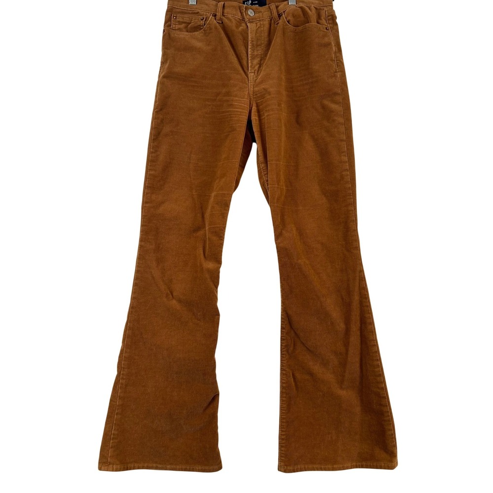 Y2K GAP Denim Flare Corduroy Pants Rust Brown Womens Size 8/29R 70's Flare